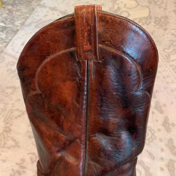 Vintage Tony Lama 5084 Cowboy Western Boots Brown Leather Sz 9 EEE - Picture 4 of 8